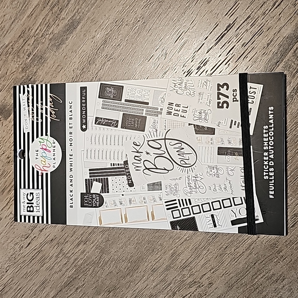 Happy Planner Black and White sticker book 573 pieces